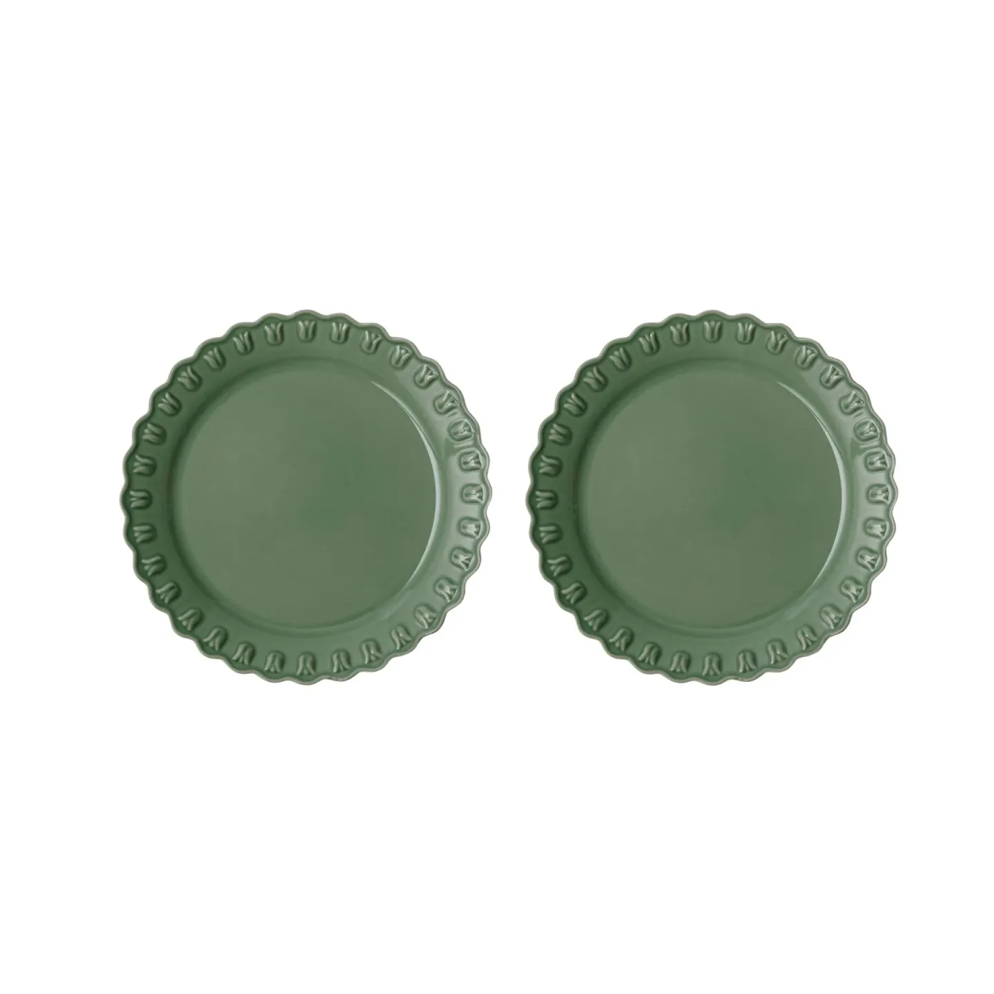 PotteryJo Tulipa Teller Ø26 cm 2er-Pack Verona green