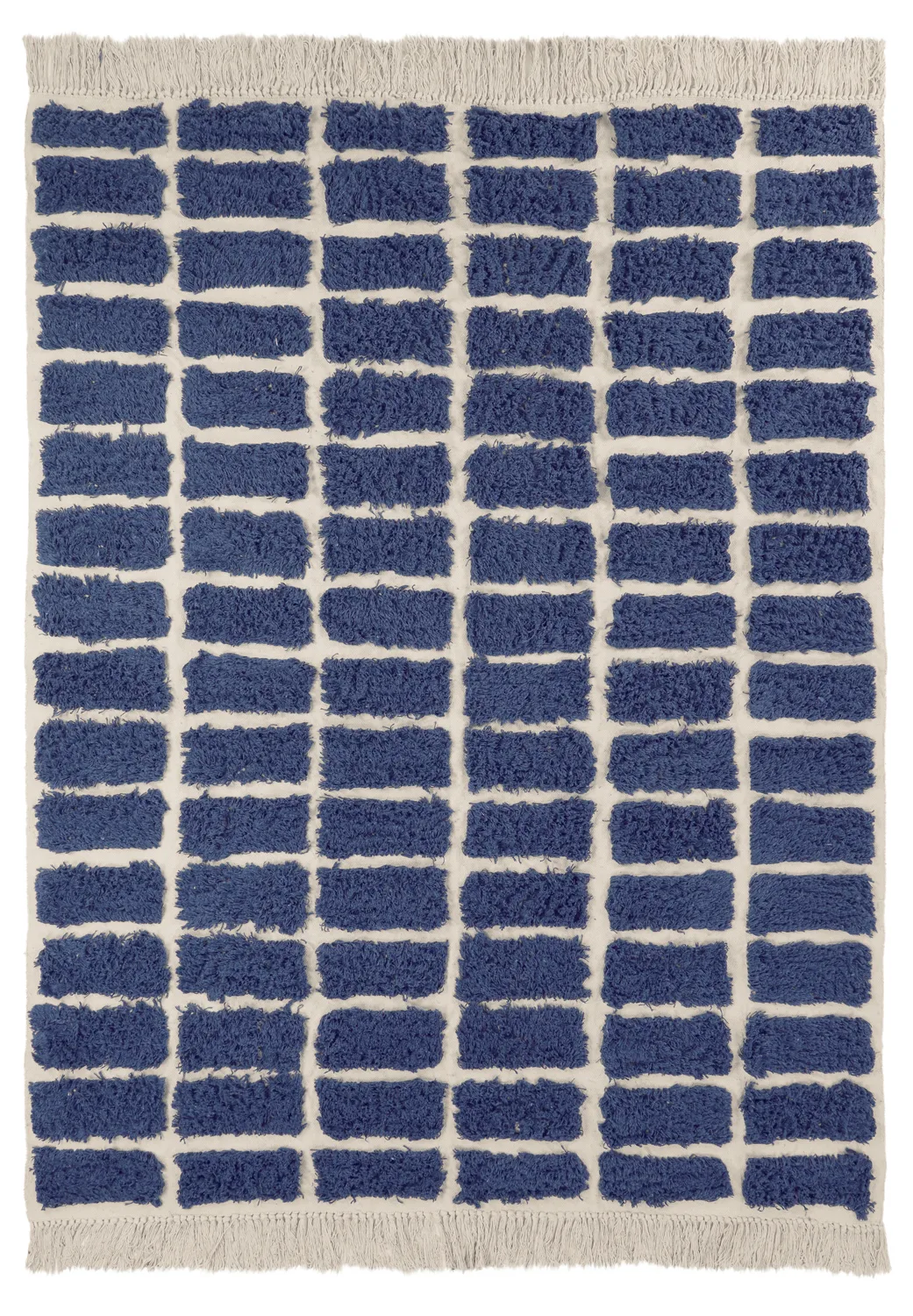 Ryetepper - Zola Natural Cotton Shaggy (blå) (Størrelse: 80 x 150 cm)