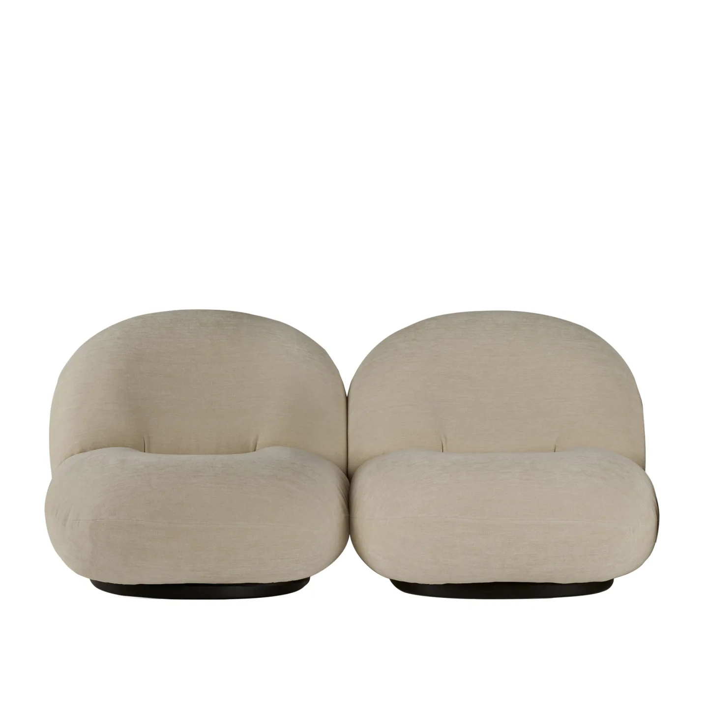Gubi - Pacha Sofa 2-Seater Full Upholstered, Pearl Gold, Cat 5 Dedar Karakorum 004 Perla - Fåtöljer - Pierre Paulin - Guld - Textilmaterial/Skum
