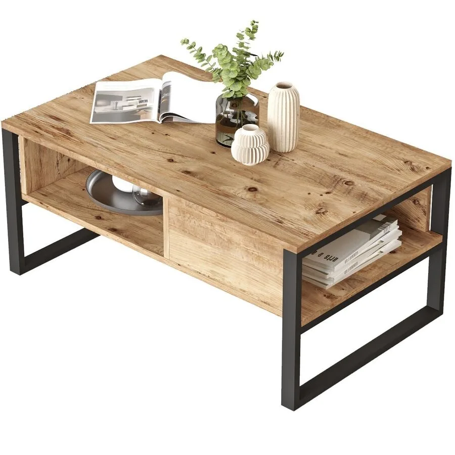 Salontisch Yasam Kiefer melaminbeschichteten Spanplatten B 100 cm T 59.7 cm