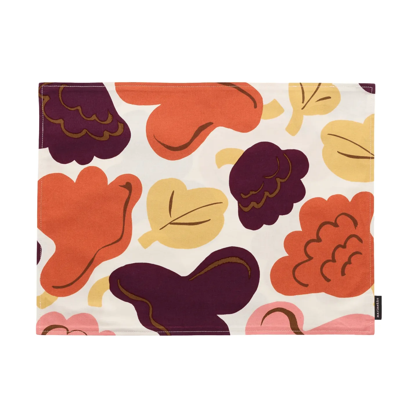 Marimekko Pieni Kukasta Kukkaan Acryl-Tischset Off white-plum-pink-terrakotta