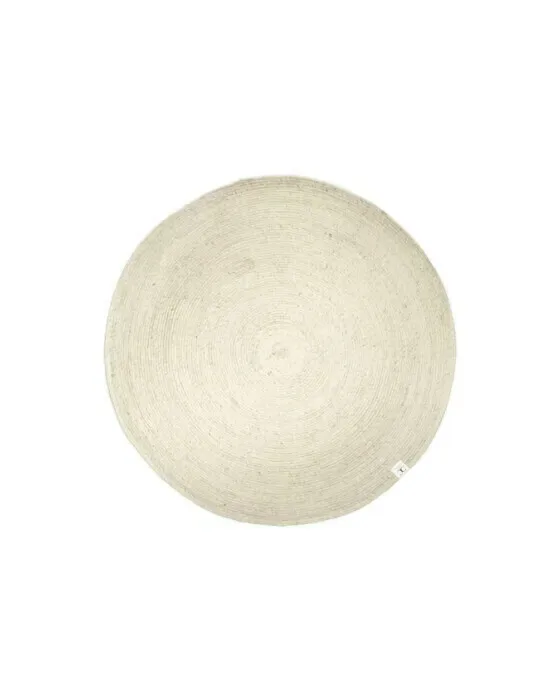 Merino Rug Round White