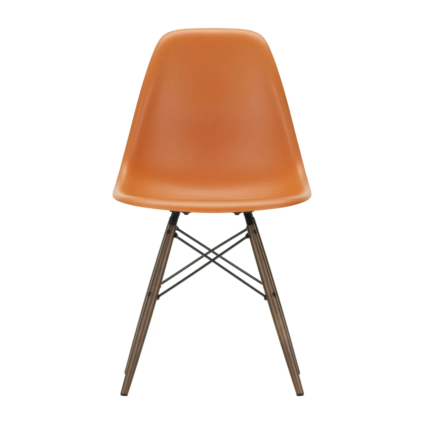 Vitra Eames Plastic Side Chair RE DSW stol 43 rusty orange-dark maple