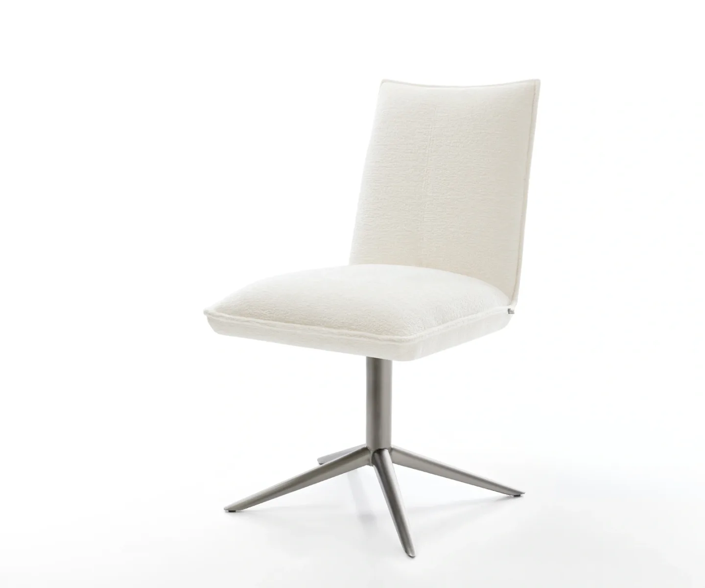 Drehstuhl Lelio-Flex Bouclé Soft Beige Fußkreuz Graphit 360° drehbar Wippfunktion Taschenfederkern