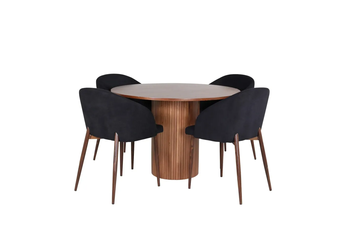 Bianca Matgrupp 110 cm Rund med 4 Arch stolar - Svart