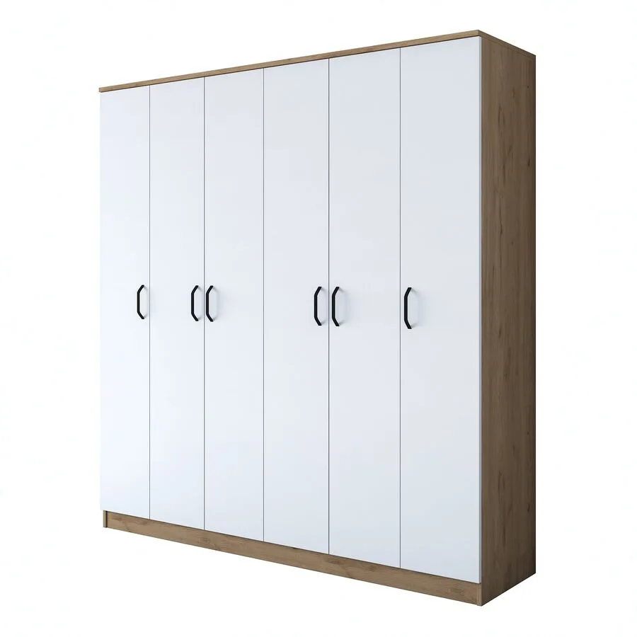 Kleiderschrank Uyumak Walnuss Melamin B 180 cm