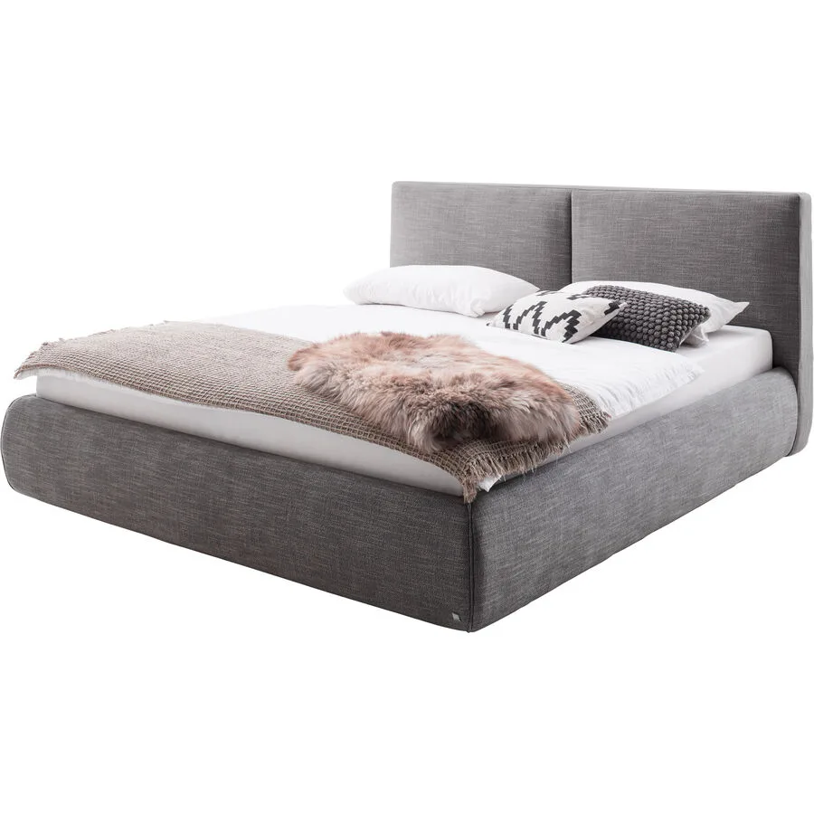 Bett Edgar hellgrau Bezug Stoff 180 x 200 cm