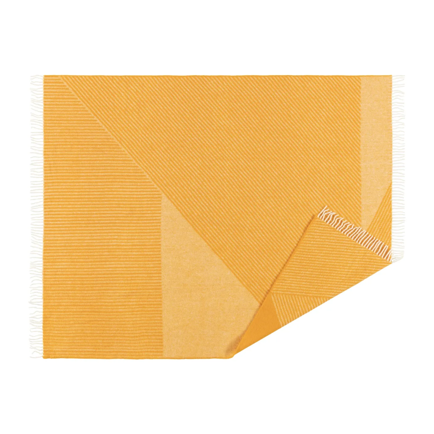 NJRD Stripes Wolldecke 130 x 185cm Gelb