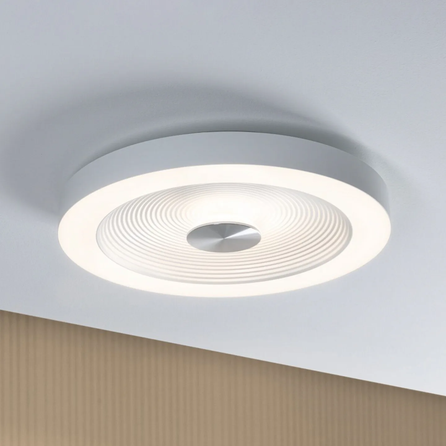 Volea LED-taklampe Ø40 IP44 dimbar hvit/sølv - Paulmann - Bad - Moderne - Plast - Med en lyskilde