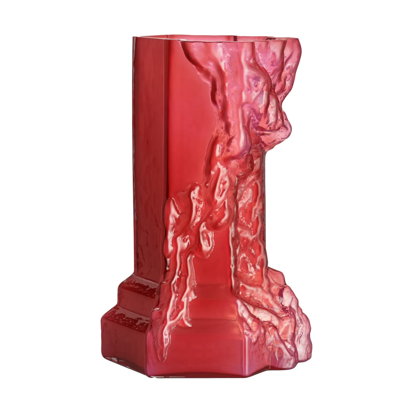 Kosta Boda Rocky Baroque vas 35 cm Hot pink