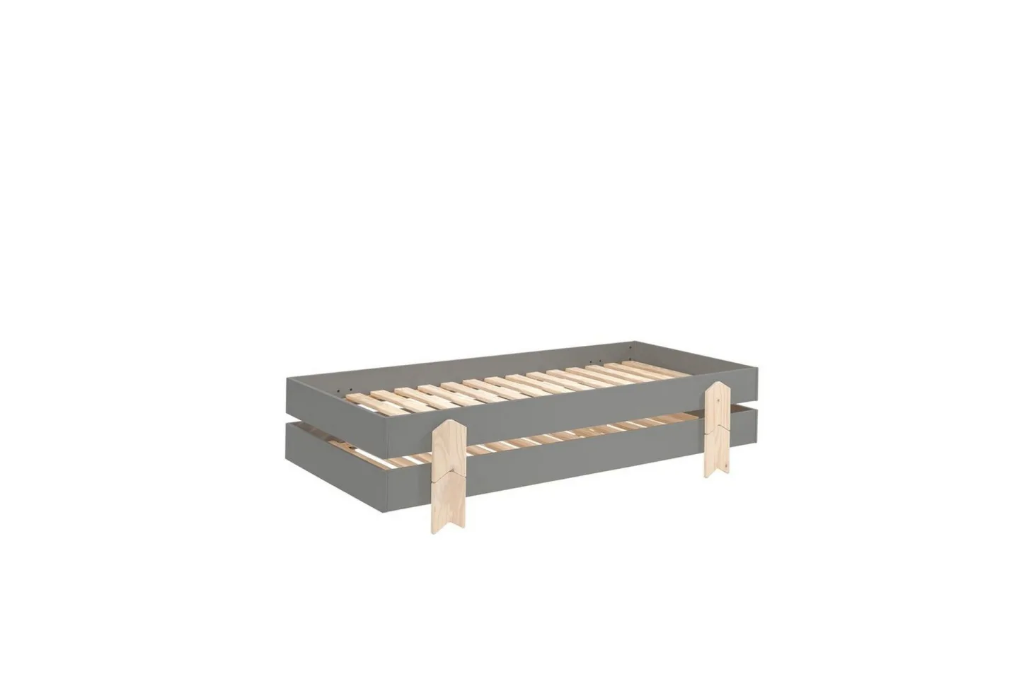 Säng Modulo med pilarfötter Grå, 2 - Grå, 2