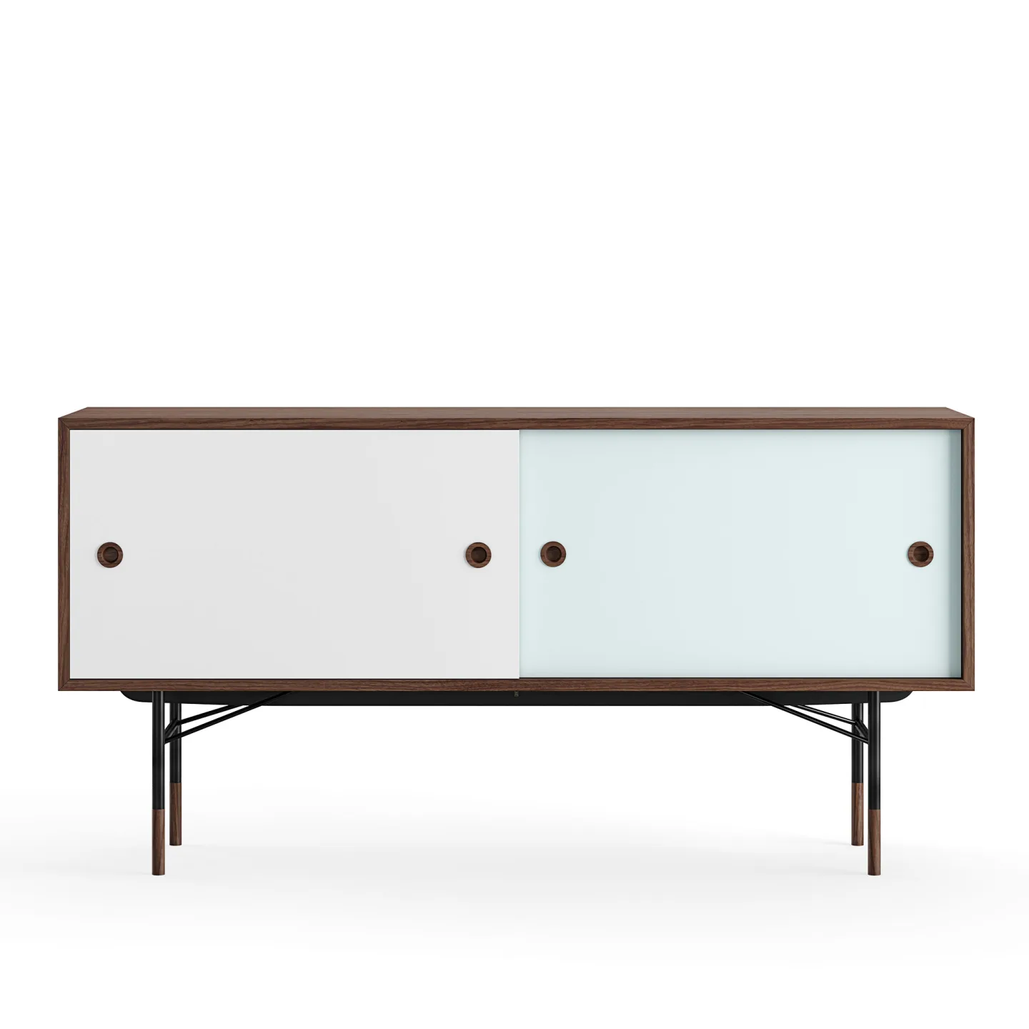 House of Finn Juhl - Sideboard Without Tray Unit, Dark oiled oak, White/Yellow, Orange Steel - Skänkar och sideboards - Finn Juhl - Flerfärgad - Metall/Trä