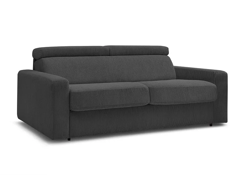 Bettsofa BOBOCHIC MONACO Cord-Stoff dunkelgrau
