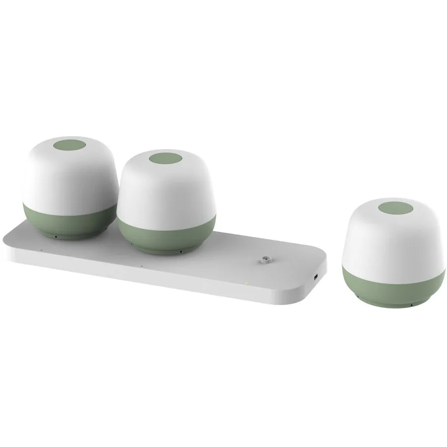Tischlampe Smukke Grün Metall B 9.1 cm H 8.2 cm - Farbe: Olive - Tischlampe