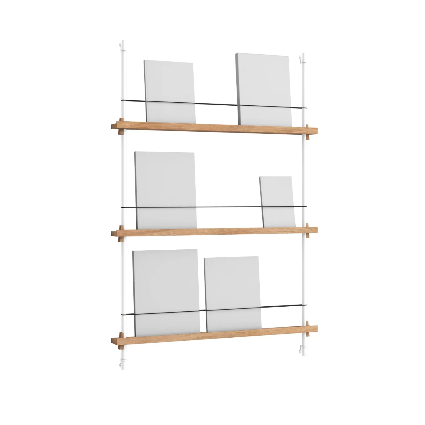 MOEBE Magazine Shelving Zeitungsständer Eiche-white, 85x115x7 cm, MS.115.1