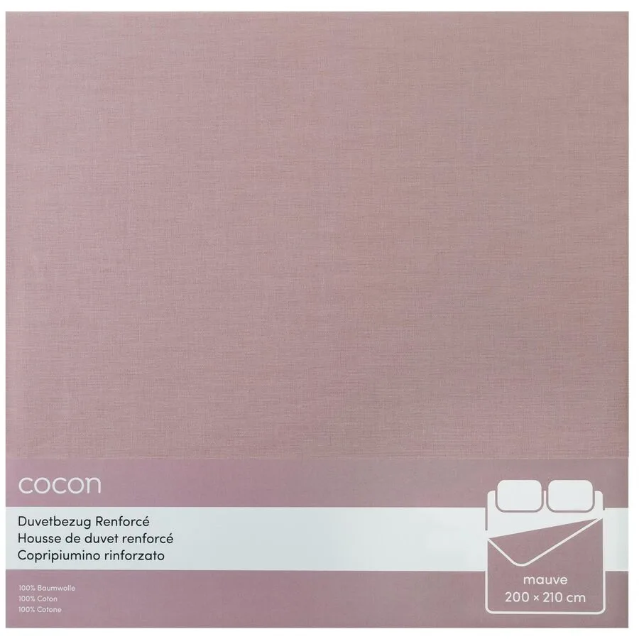 Duvetbezug COCON Mauve Baumwolle 200 x 210 cm - Material: Renforcé