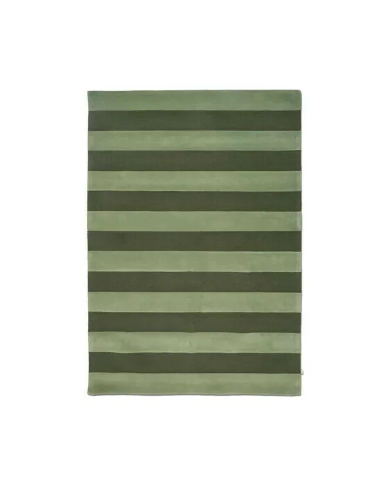 Stripe Boucle tæppe grøn