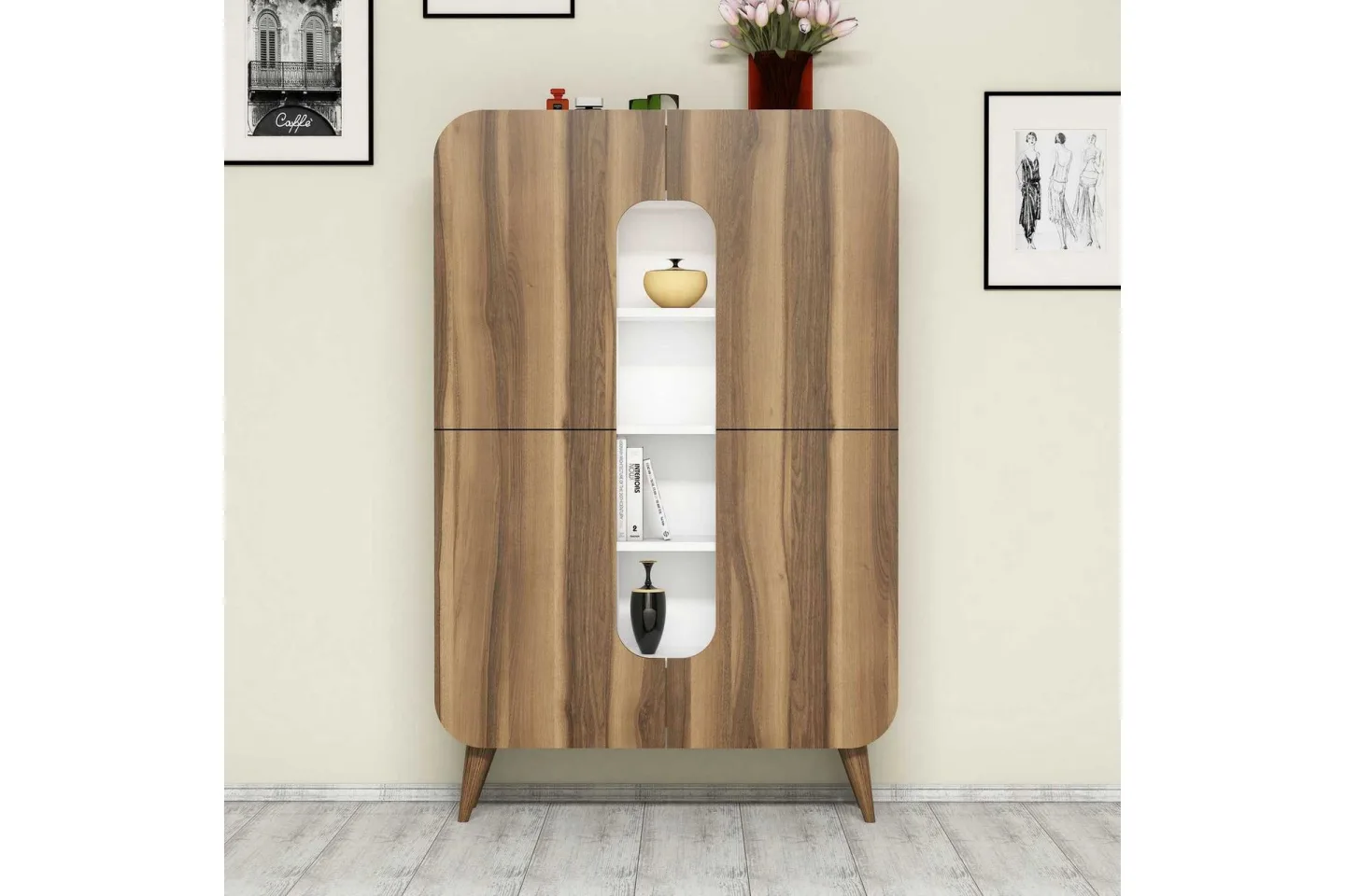 Hovdane Förvaringsskåp 108 cm - Brun/Vit