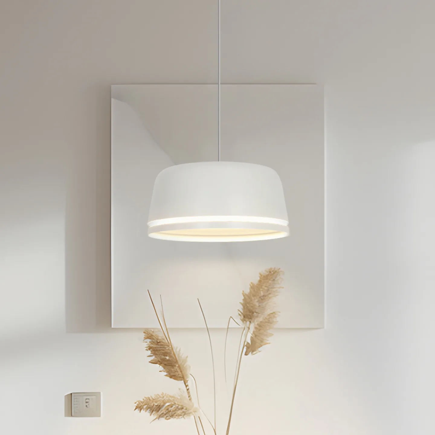 Peaks LED-hængelampe, hvid, Ø 35 cm, dæmpbar, aluminium - Nola - Stue - Skandinavisk - Med én lyskilde