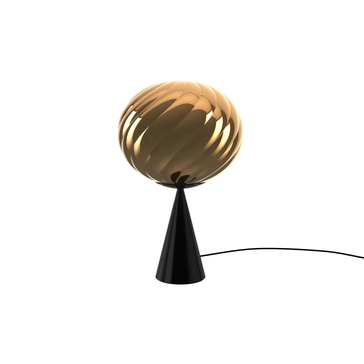 Tom Dixon Whirl cone Tablett Tischleuchte Gold-black
