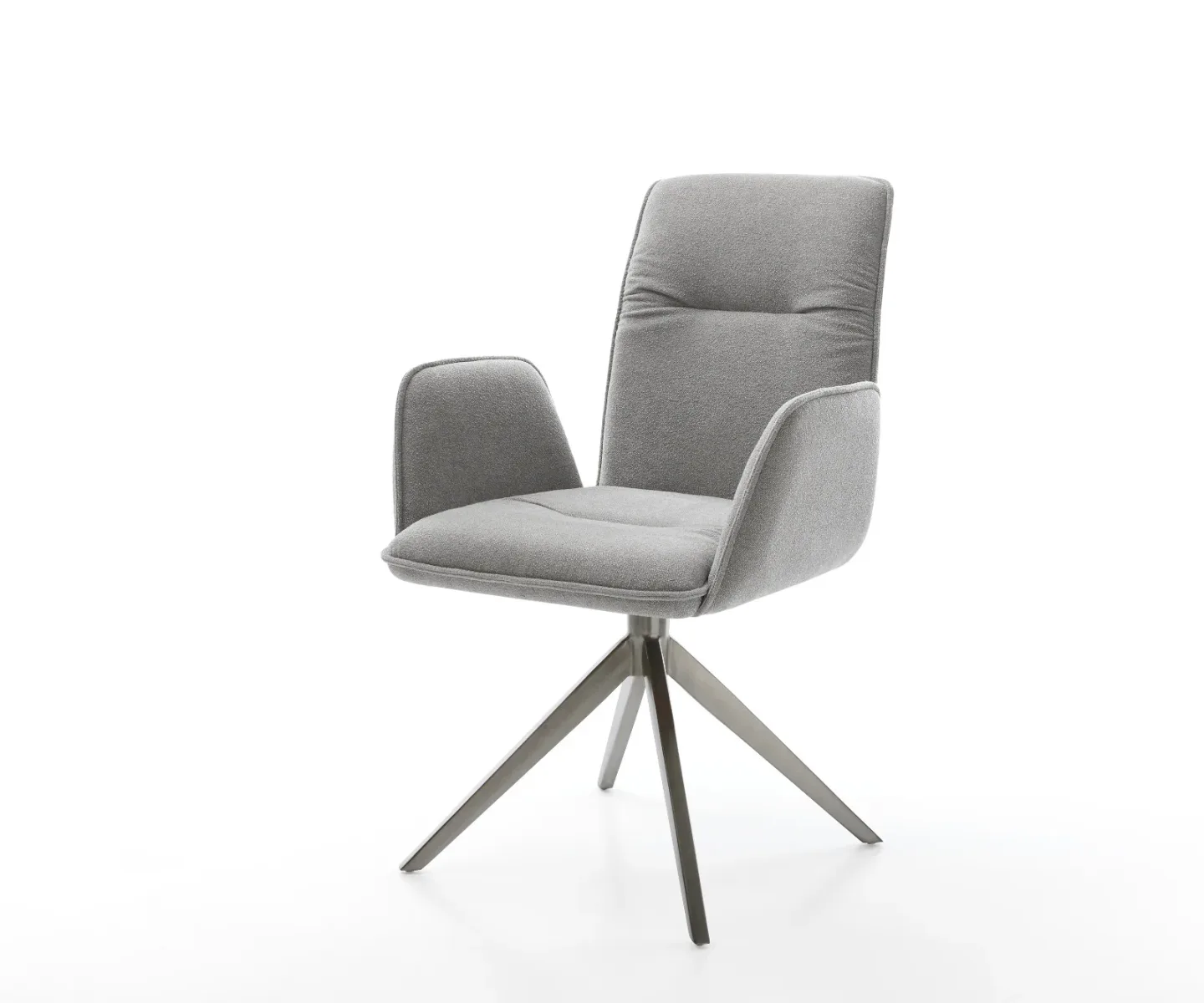 Drehstuhl Vinja-Flex Strukturstoff Soft Grau Kreuzgestell breit Graphit 360° drehbar Wippfunktion