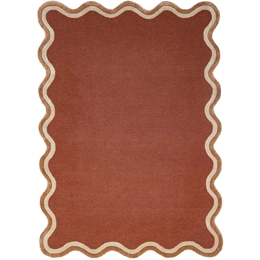 Teppich Rennia Terrakotta Einfarbig Wolle/Viskose 200 x 290 cm