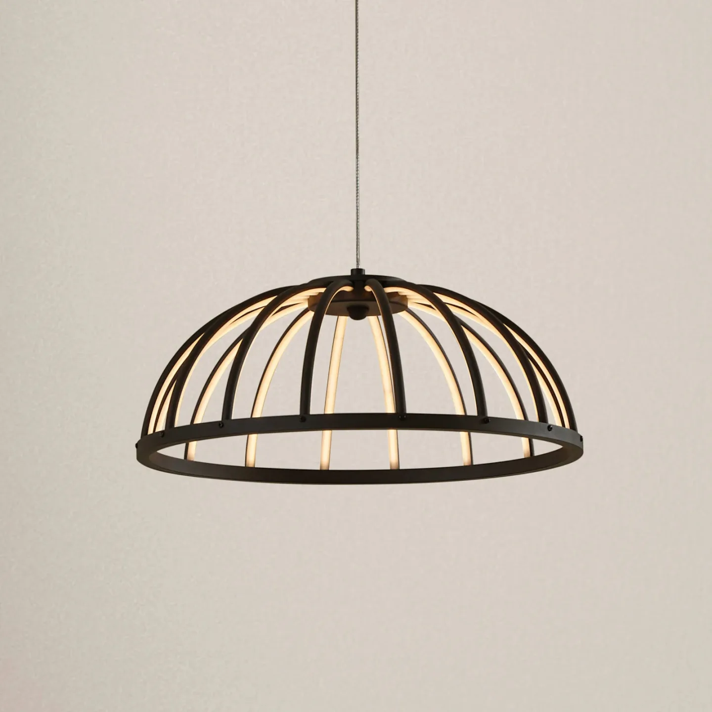 Attea LED Pendelleuchte Schwarz - Lucande - Wohnzimmer - Modern - Metall - Einflammig
