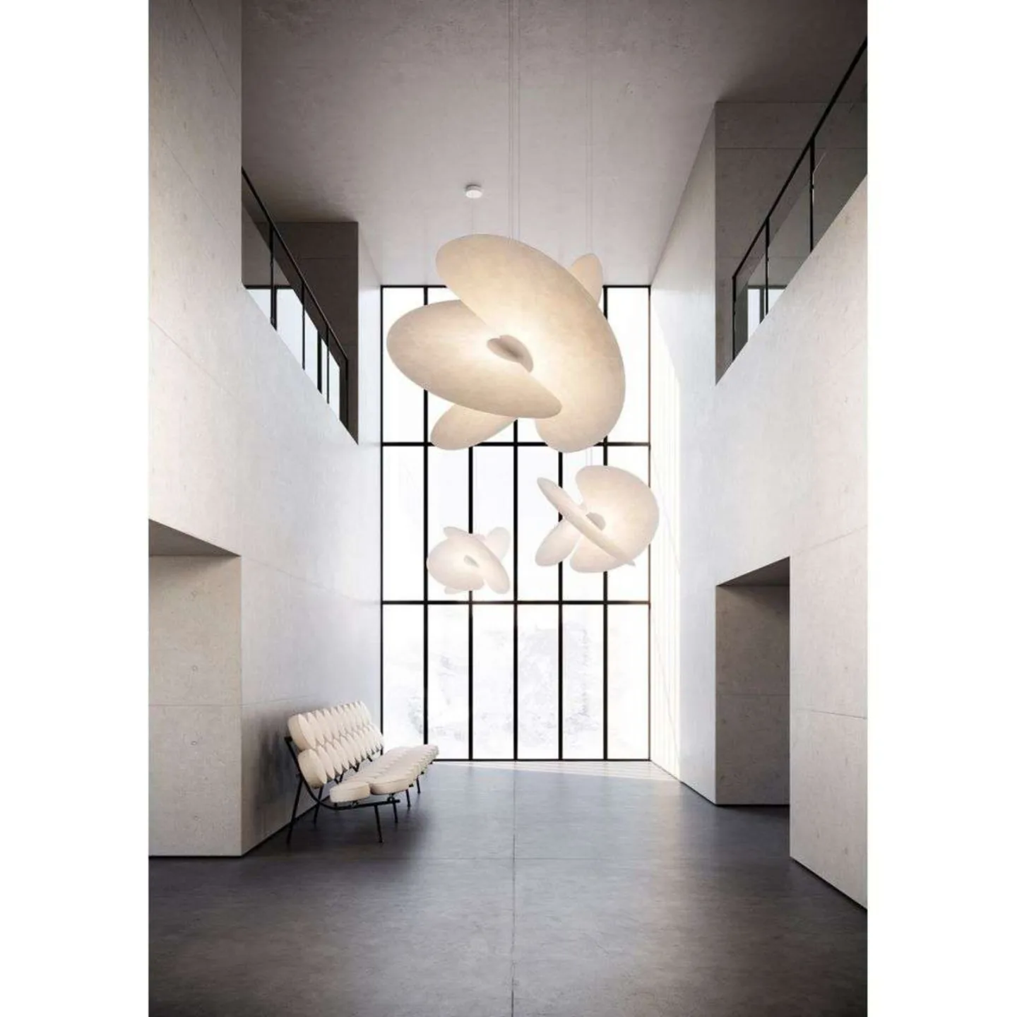 Levante Pendelleuchte Small Matt White/White - Luceplan - Wohnzimmer - Design - Aluminium