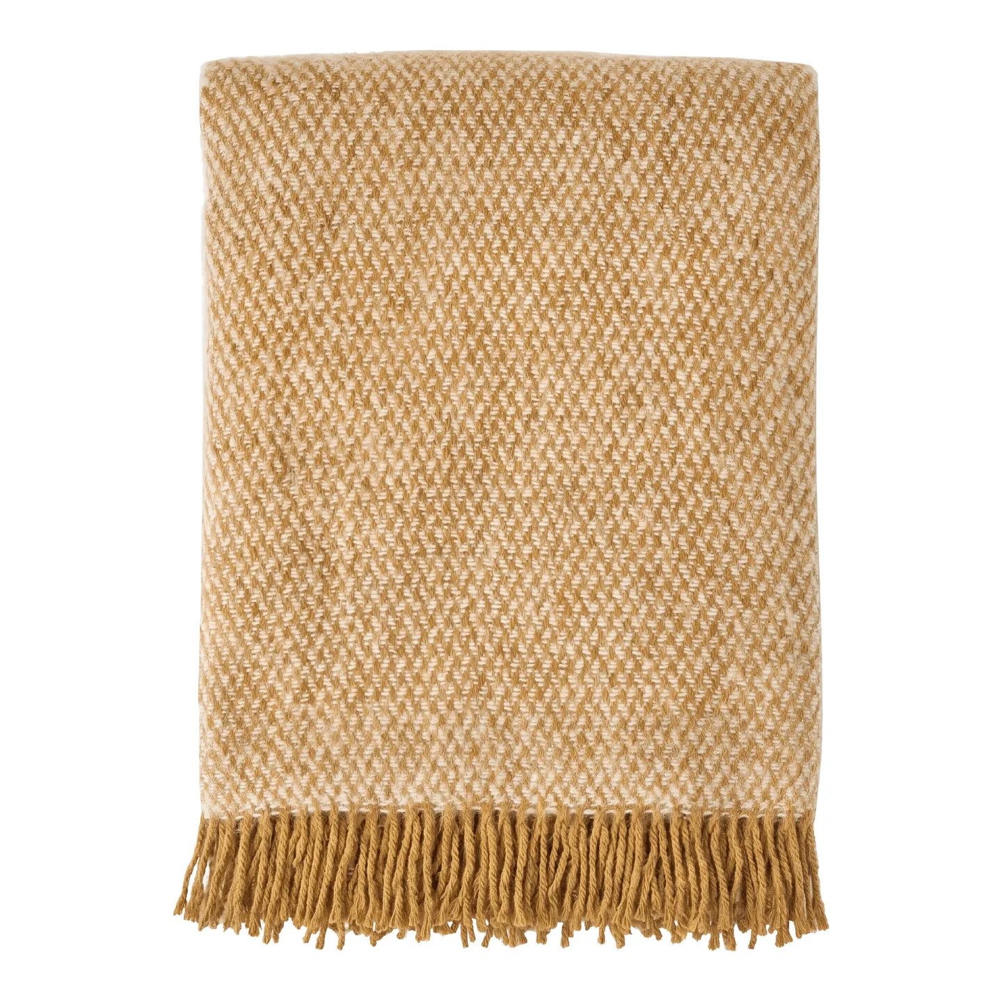Scandi Living Sandstone Wolldecke 130 x 180cm Mustard