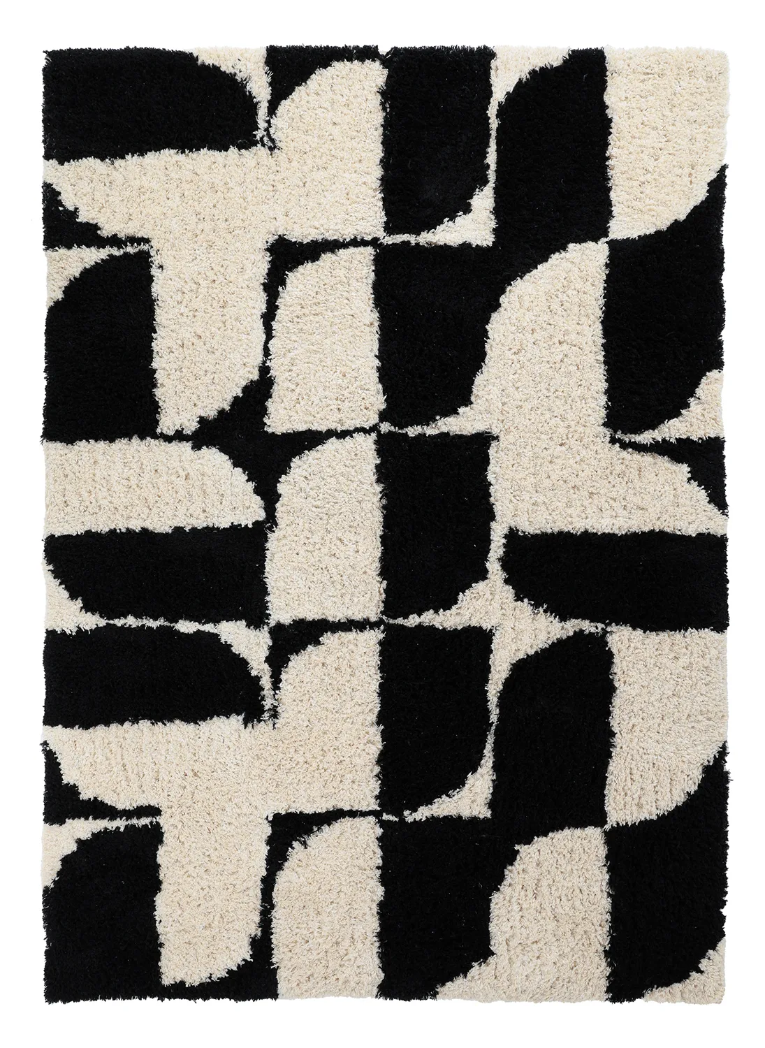 Ryetepper - Marvao Natural Cotton Shaggy (offwhite/svart) (Størrelse: 130 x 190 cm)