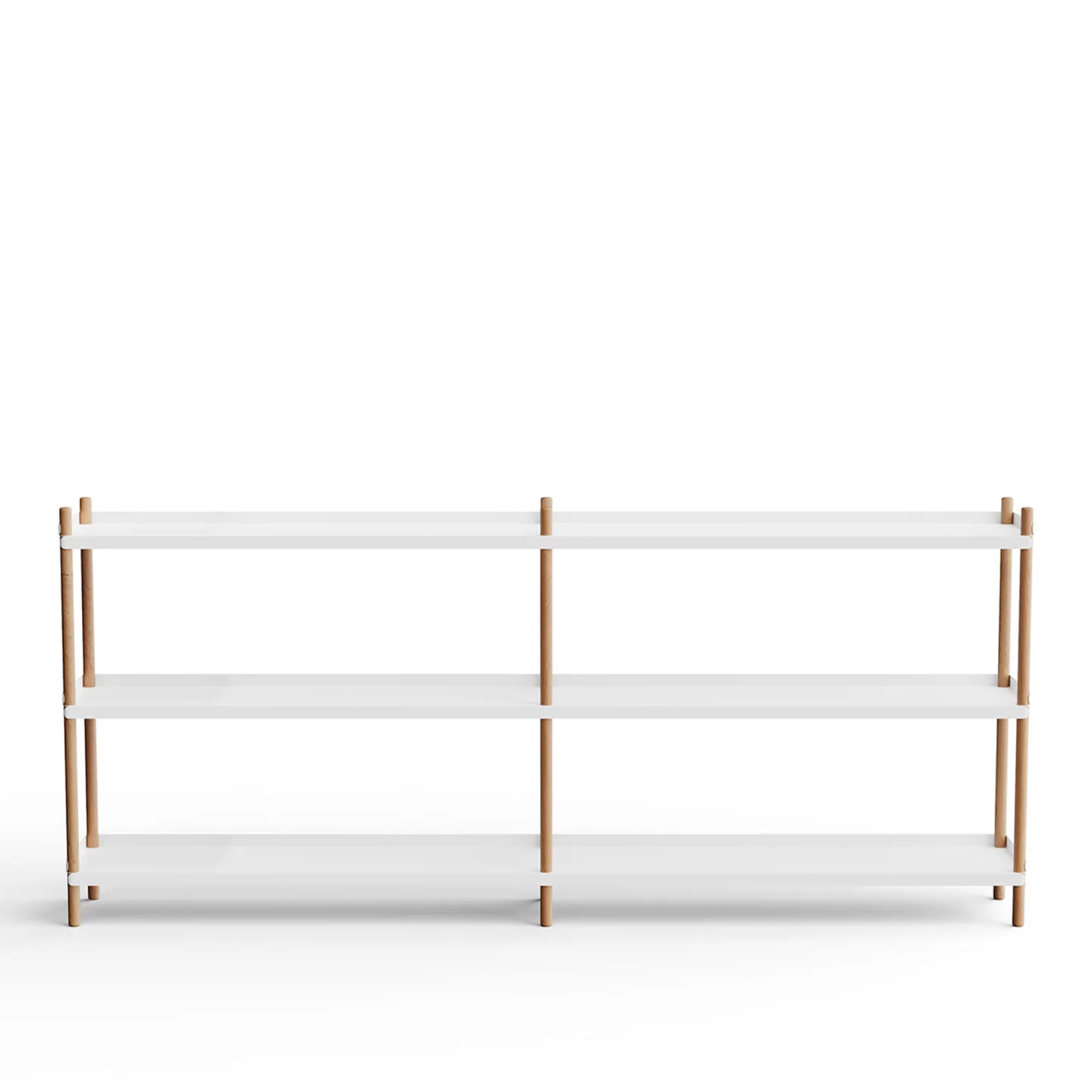 NINE - BOLT Shelving 2000 - 3 shelves Oak Natural White - Hyllor & Hyllsystem - Lennart Ebert - Vit - Metall/Trä