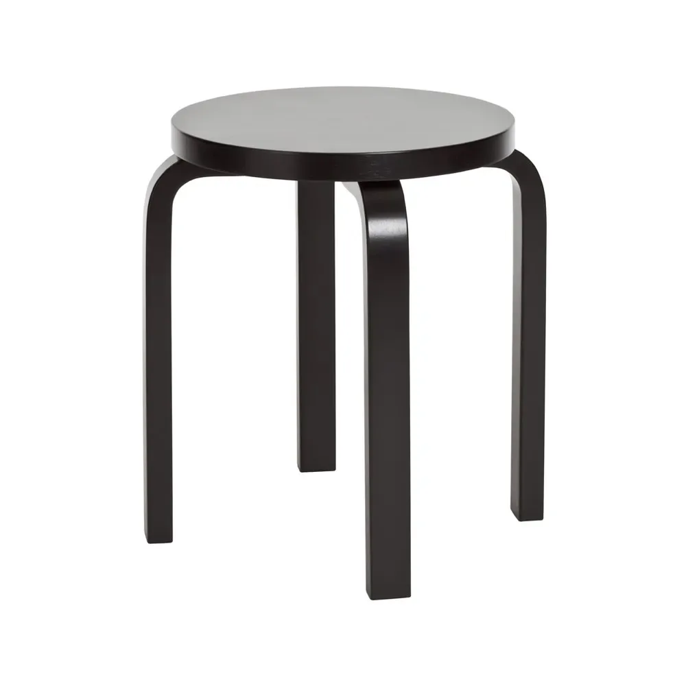 Artek Stool E60 pall 4 st ben Svart lack