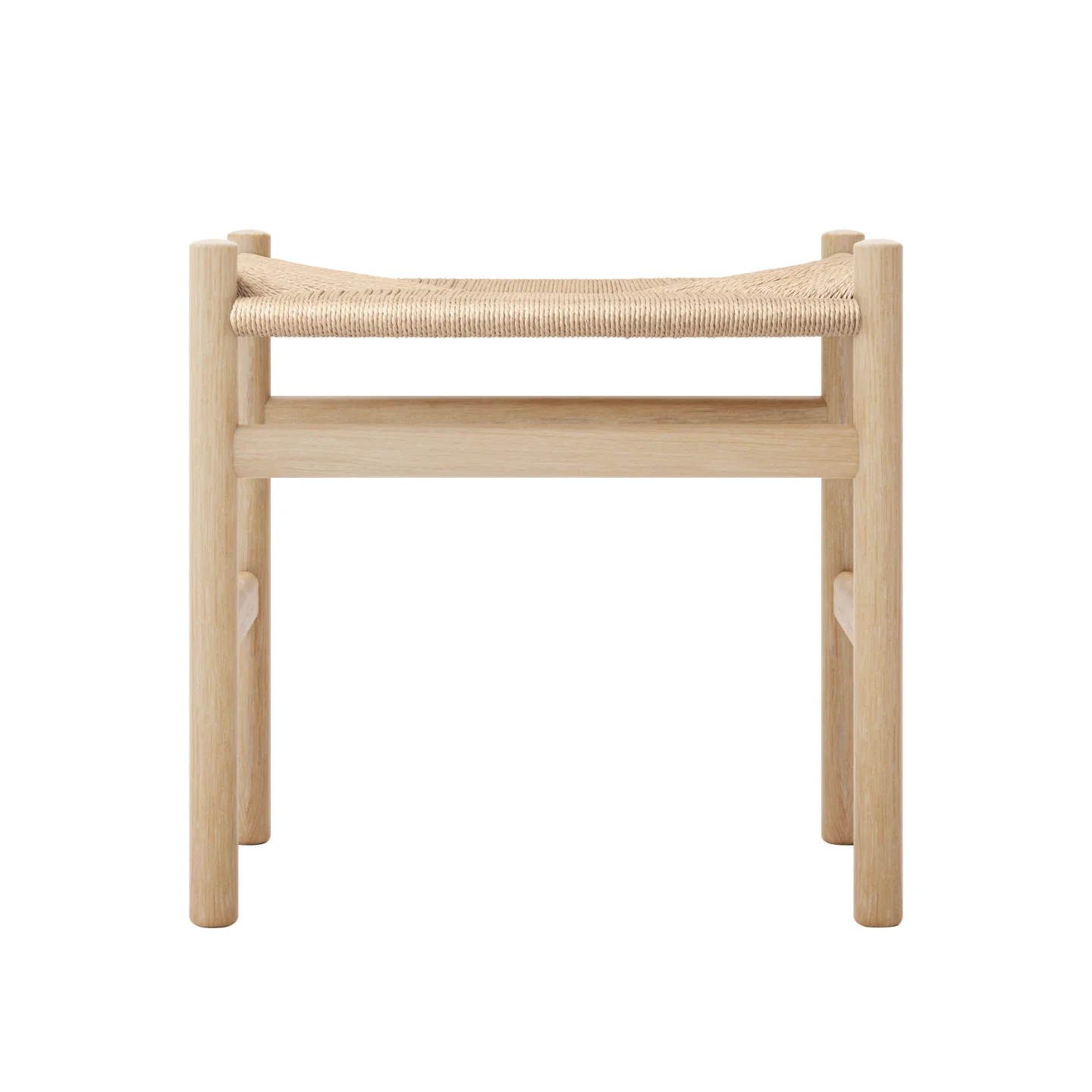 Carl Hansen - CH53, Ek, Vitoljad, Naturflätad, 43 cm - Fotpallar - Hans J. Wegner - Träfärgad - Papper/Trä