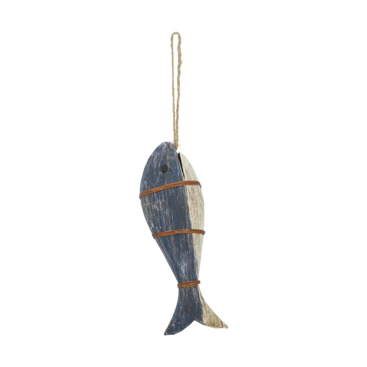 Decofinder Tierfigur Fischanhänger, Blau-Weiss | Schubiger Möbel