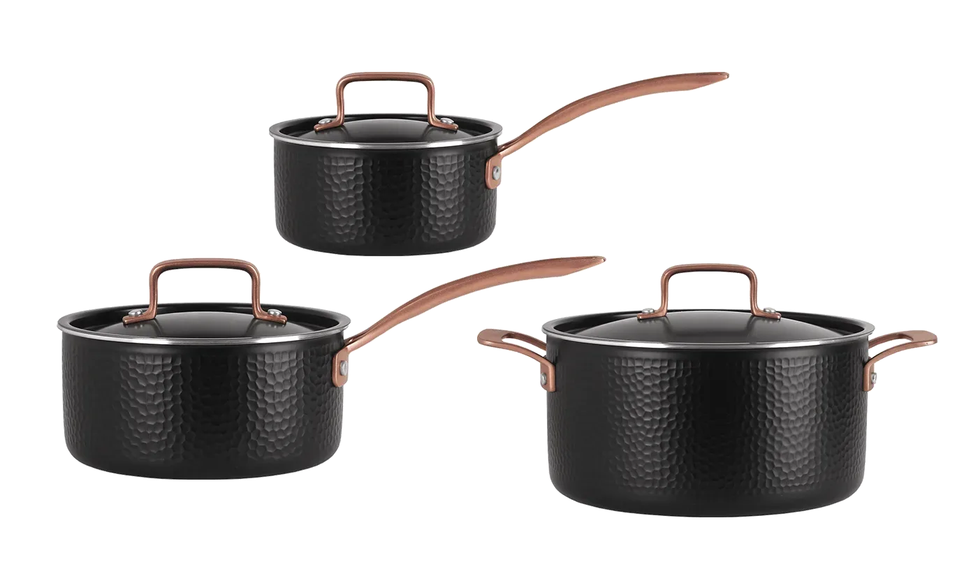 3-teiliges Topfset - Schwarz