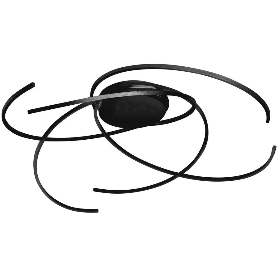 Escale Deckenlampe Space Schwarz Aluminium 80 cm 20 cm - LED - Lichtfarbe: Extra warmweiss - LED Energiesparlampen