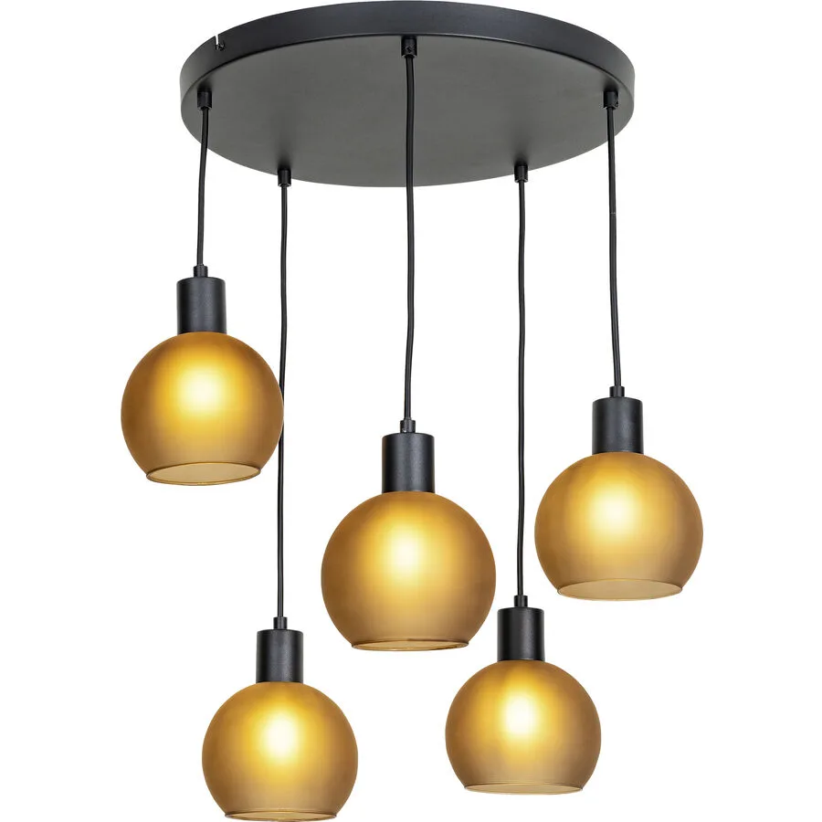 Pendellampe Carini Schwarz Glas/Metall 48 cm 120 cm - Material: Metall/Glas