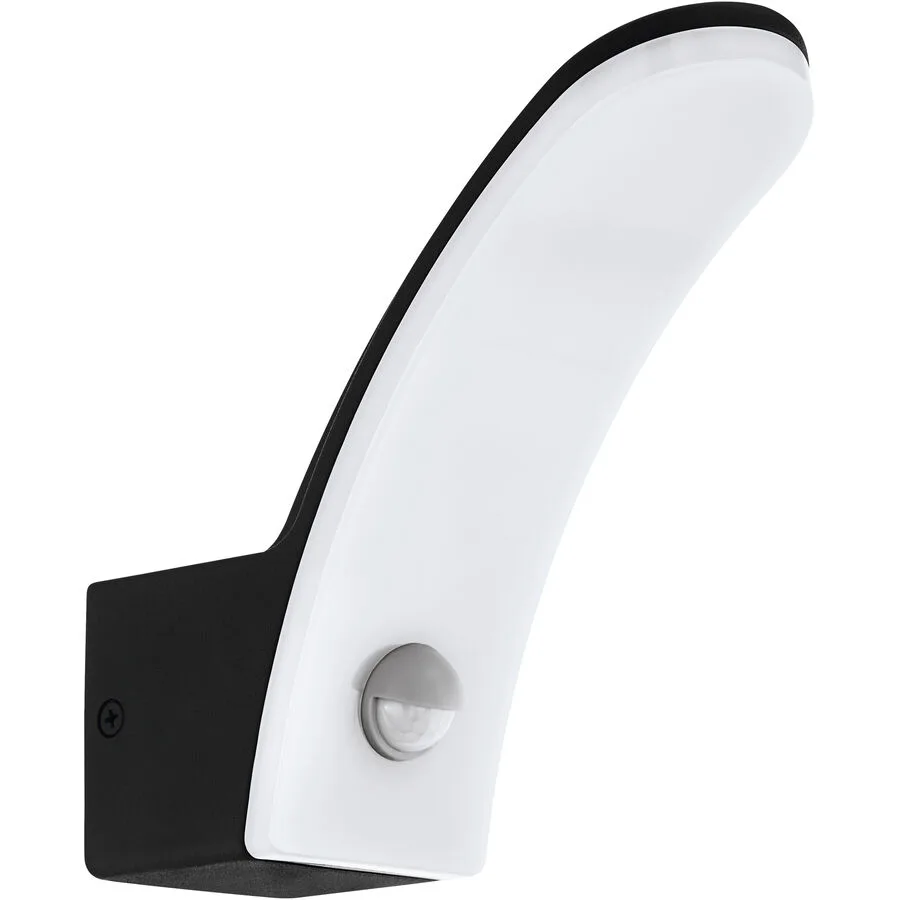 Eglo Wandlampe aussen Fiumicino Schwarz Aluminium 18 cm - LED - Lichtfarbe: Warmweiss - LED Energiesparlampen