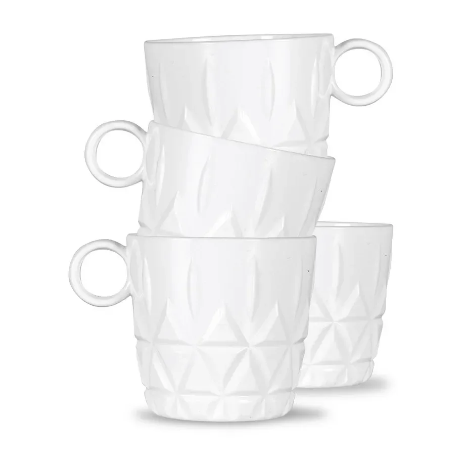 Sagaform Picknick Kaffeetasse 4er Pack Weiß