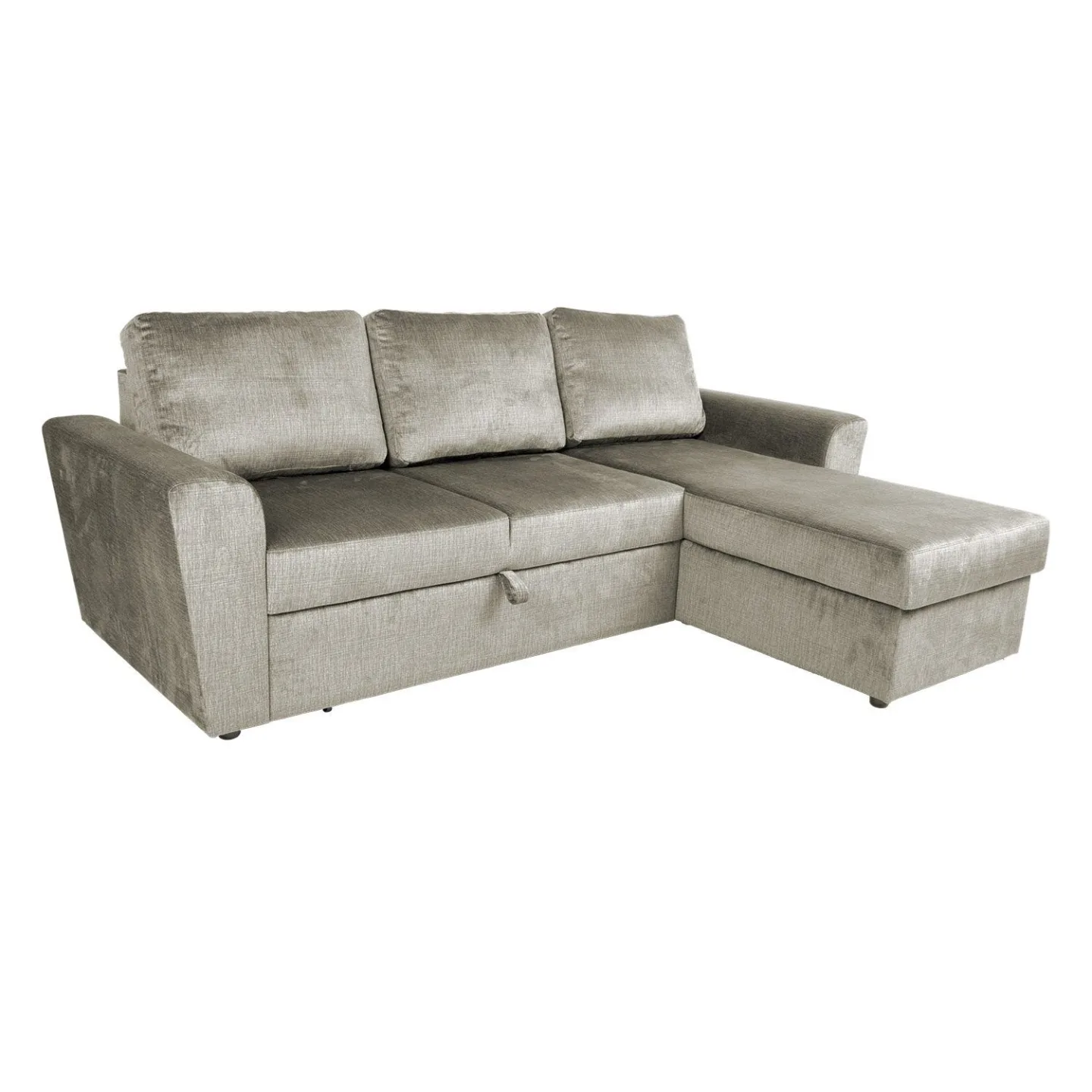 Hörnbäddsoffa Tjörnö sammet - beige sammet