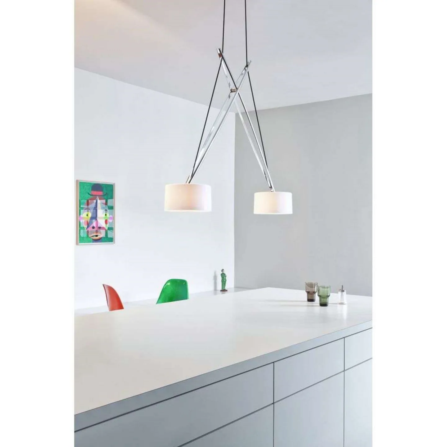 Twin LED Pendelleuchte Chrome/Glass - Serien Lighting - Wohnzimmer