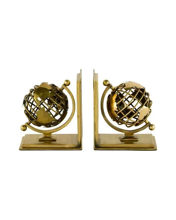 Globe bokstöd mässing set of 2