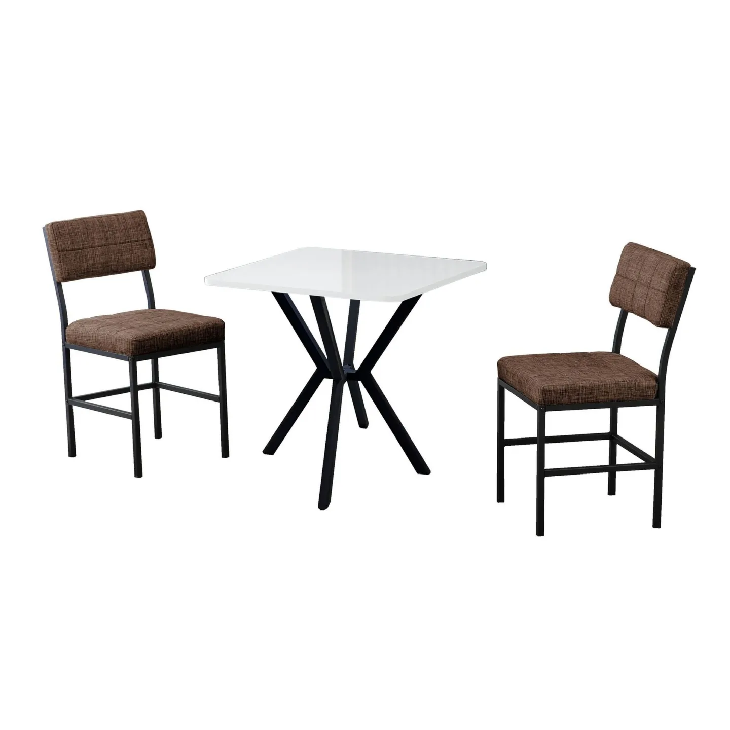 Stedum Matgrupp Bord 70 cm + 2 Stolar - Brun Vit