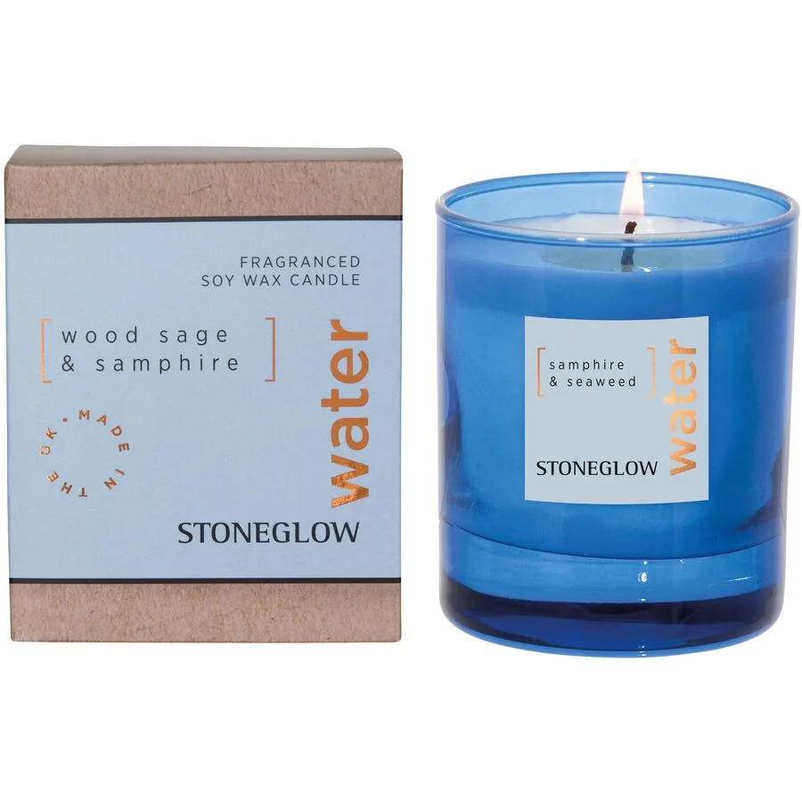 Stoneglow Duftkerze Elements Blau Wachs/Glas 7.5 cm - Material: Glas/Wachs