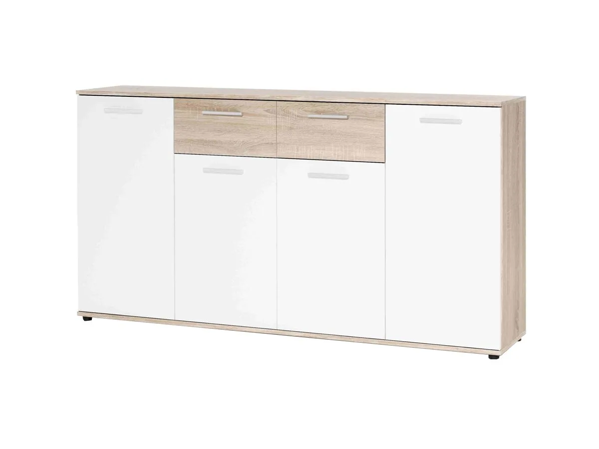 Kommode Sonoma Eiche - weiß 160 cm - JACKY