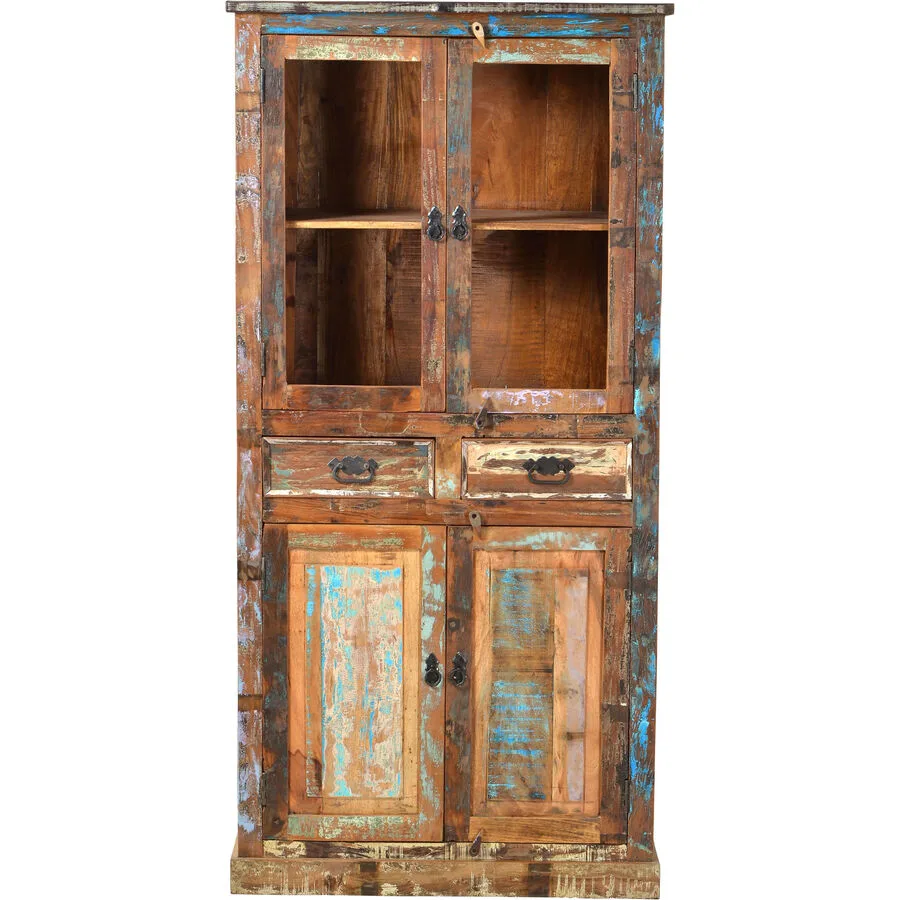 Vitrine South bunt Holz/Glas B 90 H 180 cm