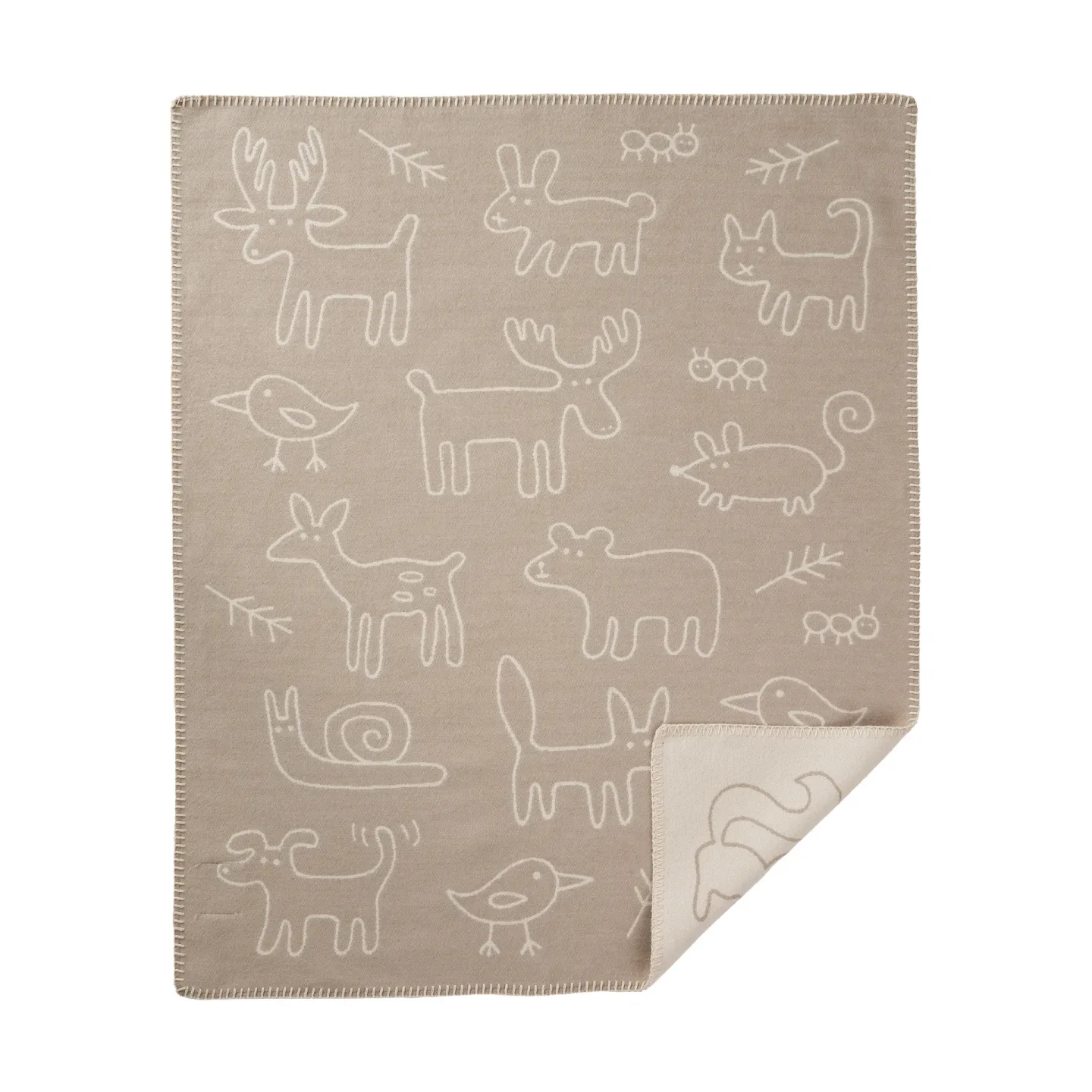 Klippan Yllefabrik In the woods Kinderdecke 70x90cm Beige