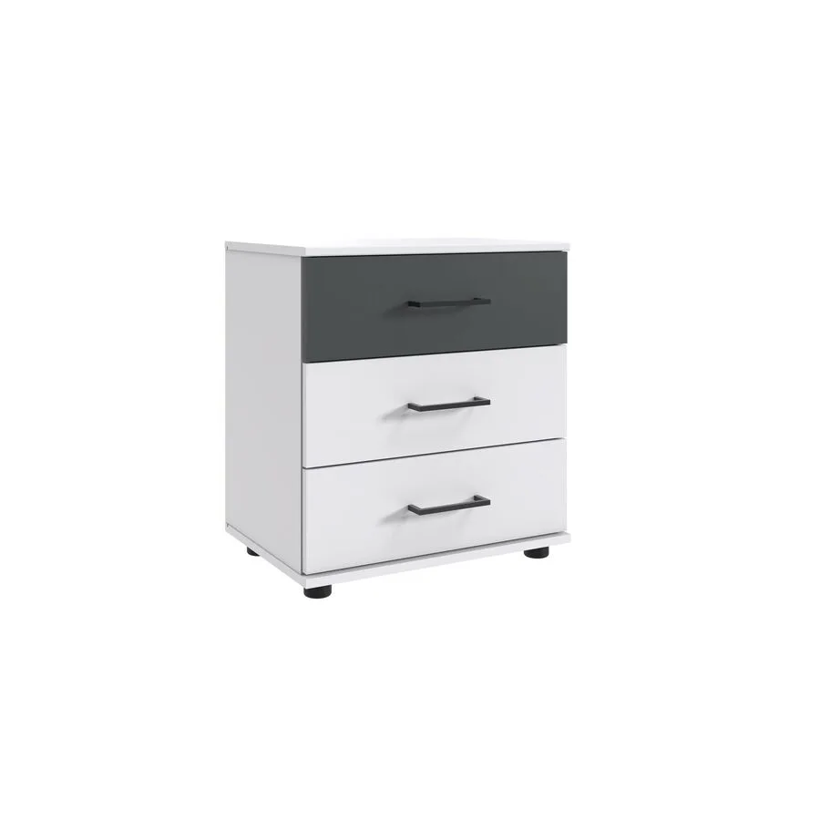Nachttisch Tiby Weiss/graphit Holzwerkstoff B 52 H 58 cm
