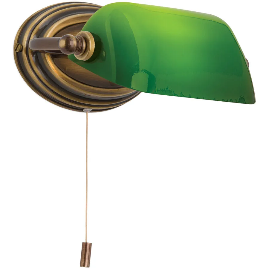 Briamond Wandlampe Harvard Glas/Messing 20 cm 9 cm - Farbe: Patina - Material: Messing/Glas