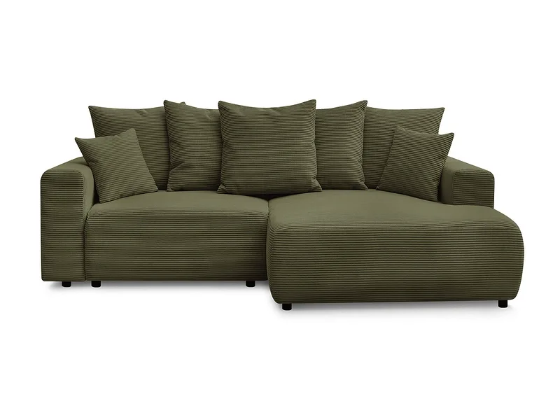 Ecksofa BOBOCHIC ATILLA Cord-Stoff hellgrün